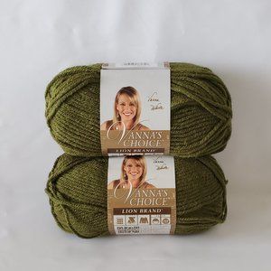 2 new Lion Brand Vanna's Choice 3.5 oz Olive